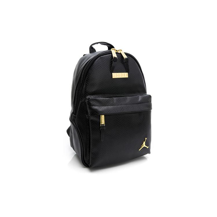 New Jordan Leather Backpack Unisex Black/Gold DO9259-011