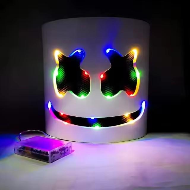 Masca LED Luminoasă la Modă Costume DJ Accesorii Articole Strălucitoare Lumină Neon Mască Marshmallow Pentru Festival de Muzică Club de Noapte Dans