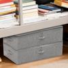 2pcs Under Bed Storage Box 10cm High Ultra-thin Clothes Organizer Dustproof Folding Bedroom Cloth Organizer Blanket Storage Bin