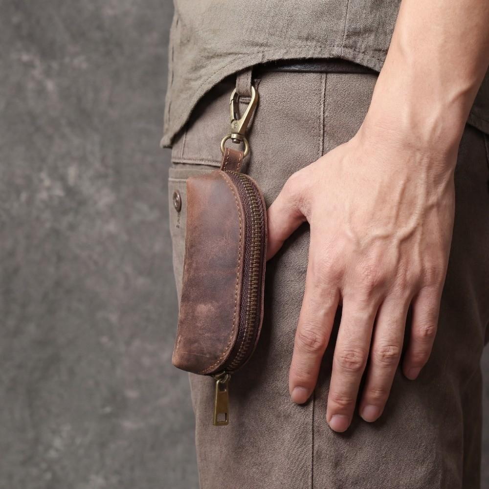 Large Capacity Men Key Ring Pouch Anti-lost Car Key Retro Money Bag  Shopping