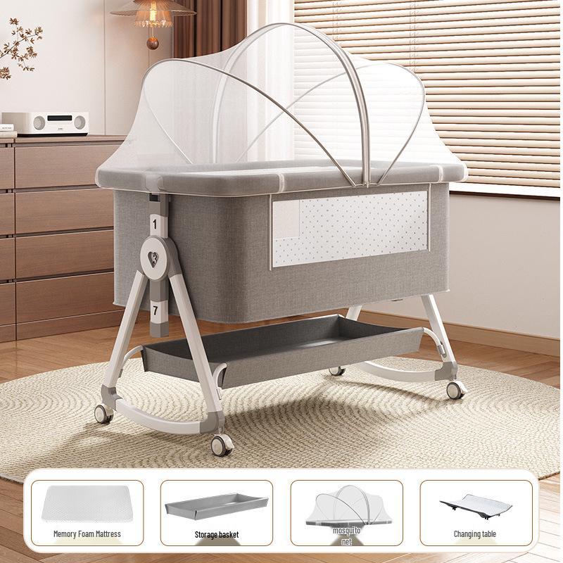 Verstellbares faltbares tragbares Babybett - Wiegenbett für Neugeborene mit Steckfunktion