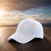 Glittering Women Baseball Hat Long Brimmed Hat Rhinestones Baseball Cap Teens Girl Sunproof PeakCap High Bun Ponycap