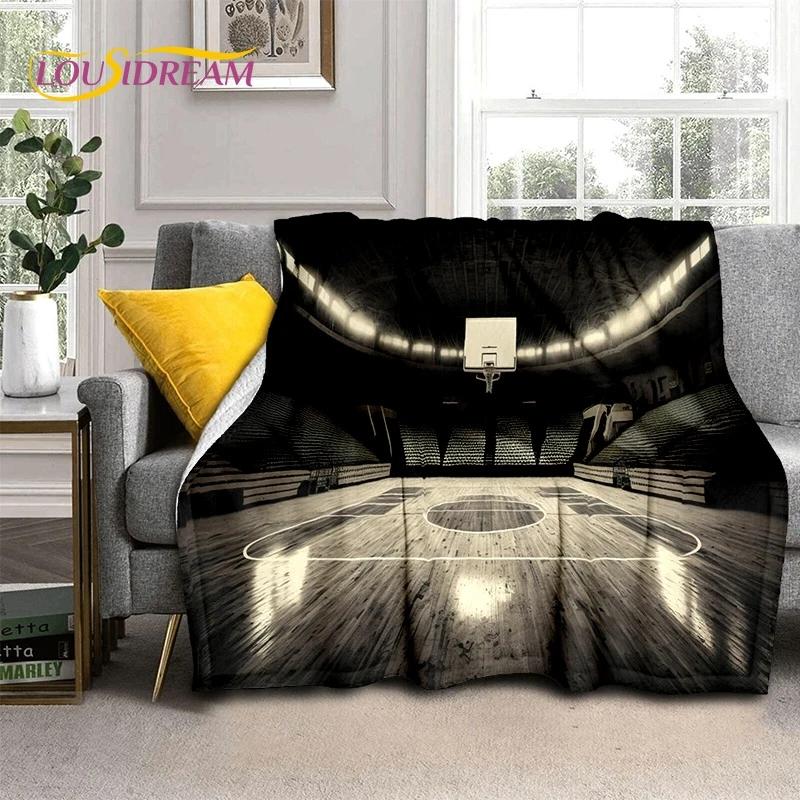Latest Basketball Court Frame Soft Flannel Blanket for Beds Bedroom Sofa Picnic,Throw Blanket for Cover Outdoor Leisure Nap Gift