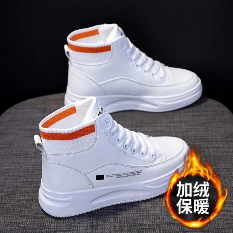 High-top shoes women's shoes autumn new versatile casual sports little white shoes autumn and winter velvet board shoes women
