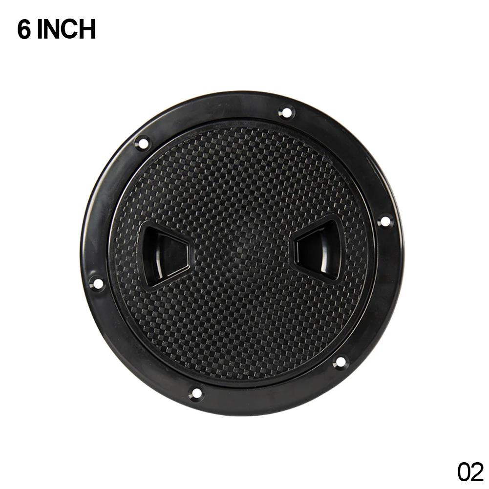 ABS Round Deck Inspection Access Hatch Cover Plastic White Black Boat Screw Out Deck Inspection Plate For Yacht Marine 4/6/8inch 3