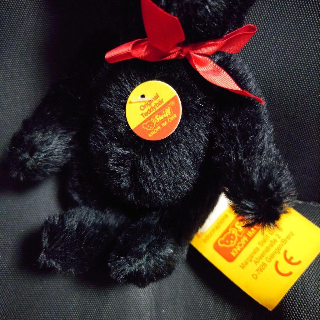 [GEBRAUCHT] Ausgezeichneter Zustand Vintage Steiff Teddybär, Deutsches schwarzes Mohair