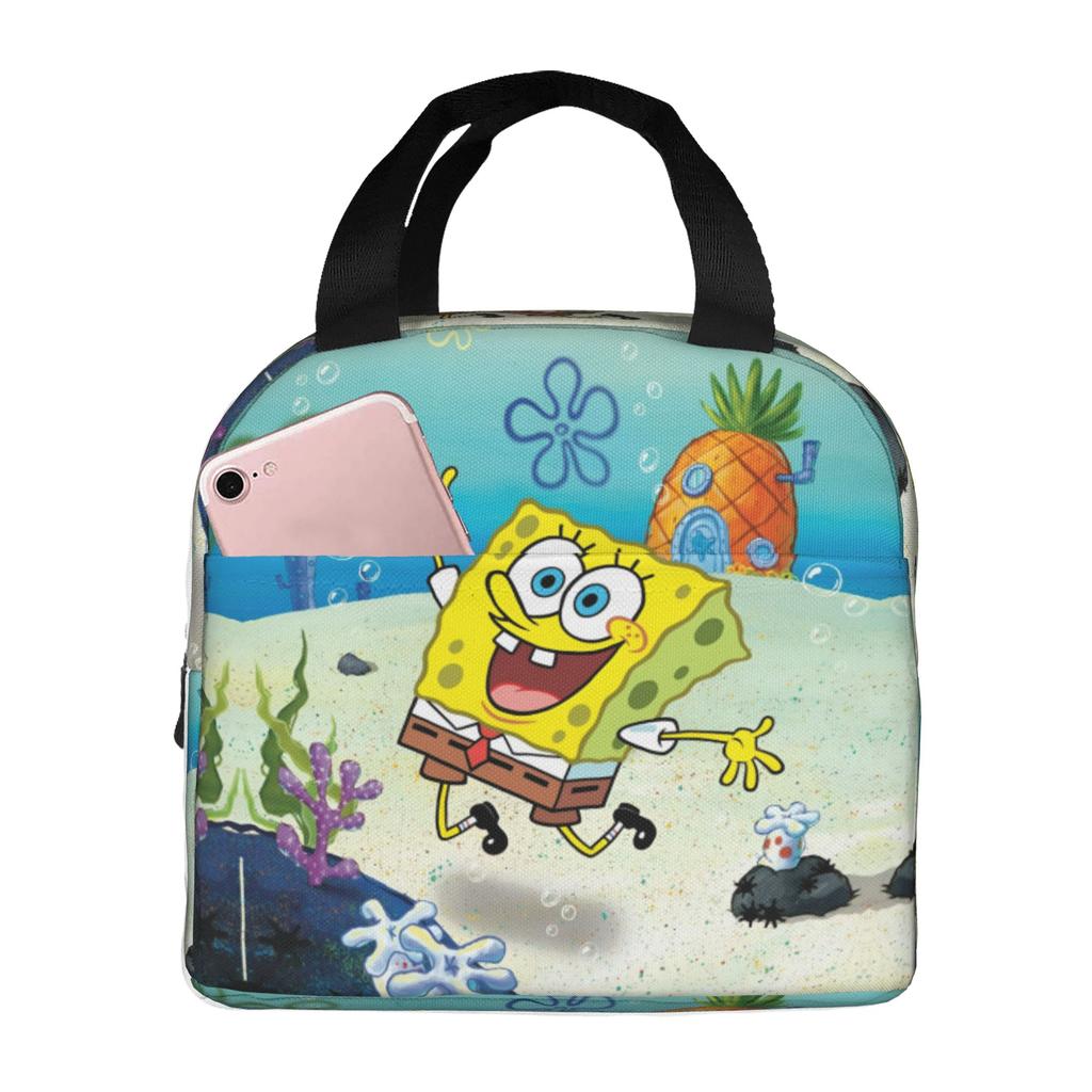 Custom S-Sponges Anime Bobes Thermal Insulated Lunch Bags Women Men Cartoon Resuable Lunch Container for School Office Food Box