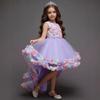 Colorful Princess Puffy Wedding Dress for Girls with Train