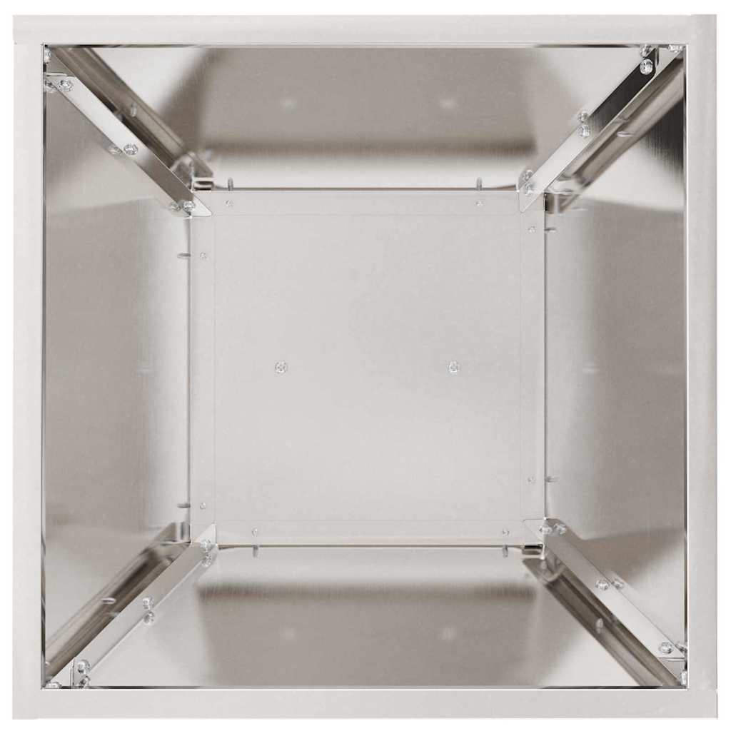 Column Planter 2 Pcs Silver 35 X 35 X 73 Cm
