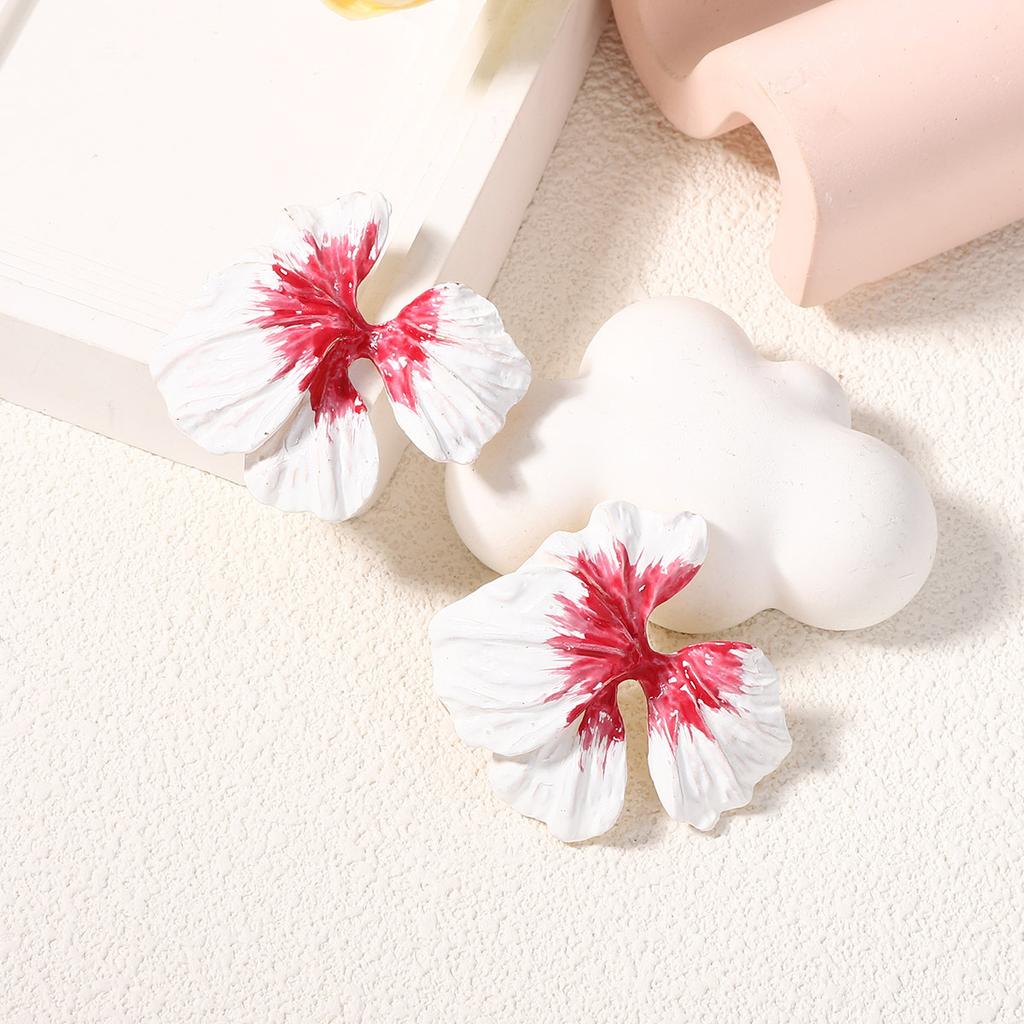 New Summer Vacation Fresh Pastoral Bohemian Alloy Colored Drips Flowers, Earrings