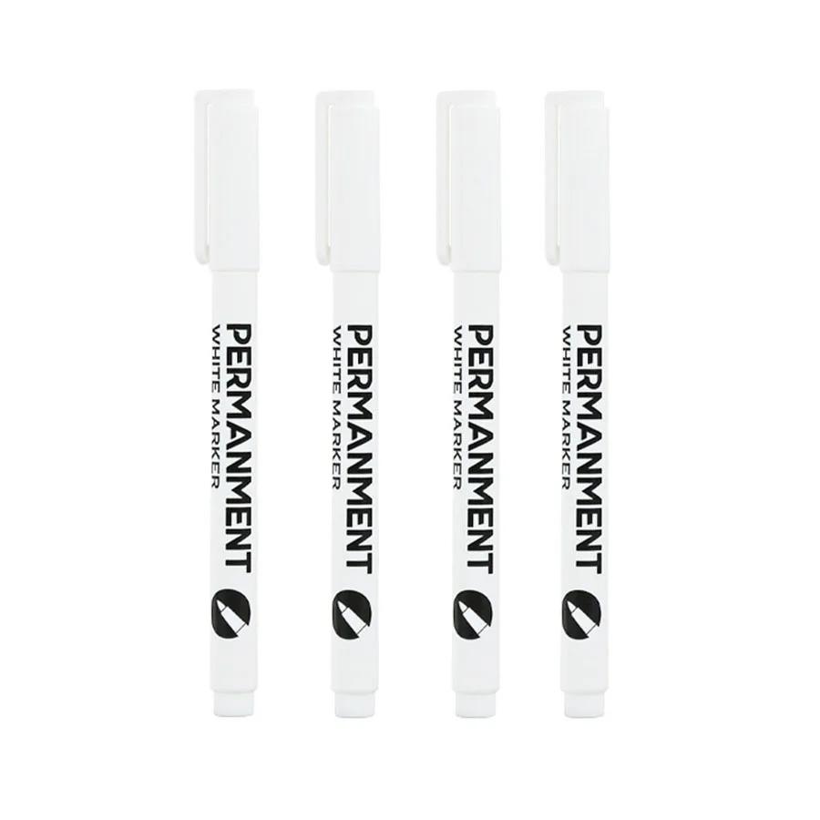 

4/5/6 шт. Белые перманентные маркеры Тонкий наконечник На масляной основе Художественные рисунки На дереве Коже Маркеры для граффити Канцелярские товары Для художественного письма