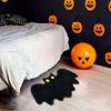 2025 Halloween Faux Cashmere Rug 50x80cm Dirty-Resistant Floor Carpet Halloween Bat Welcome Door Mat For Gym Patio Bedside