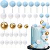 32Pcs Blue Ball Cake Topper Decorations Mini Balloons Cake Topper Sticks Foam Balls Cake Picks Cake Topper Balls Cake Decor