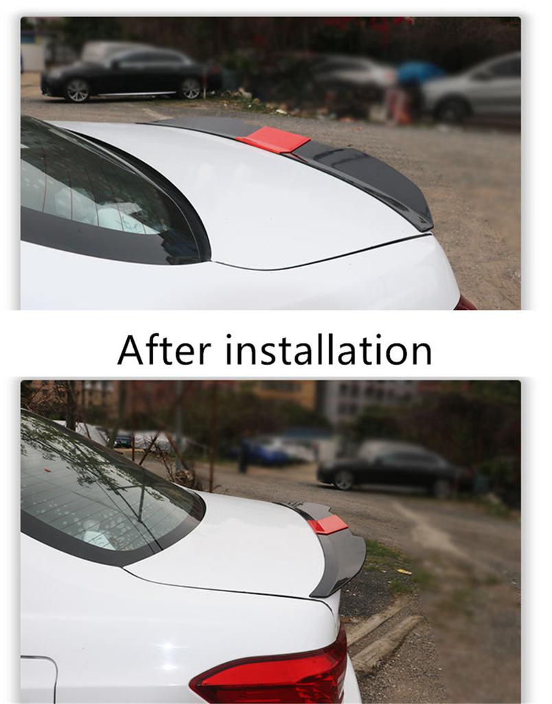 Universal Adjustable Car Rear Trunk Spoiler Lip Roof Tail Wing Glossy Black+ Red