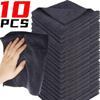 1-10pcs Black Towel Car Wipe Towel Microfibre Car Cleaning Rags Thickened Absorbent Household Kitchen Towel Super Absorbent Rags
