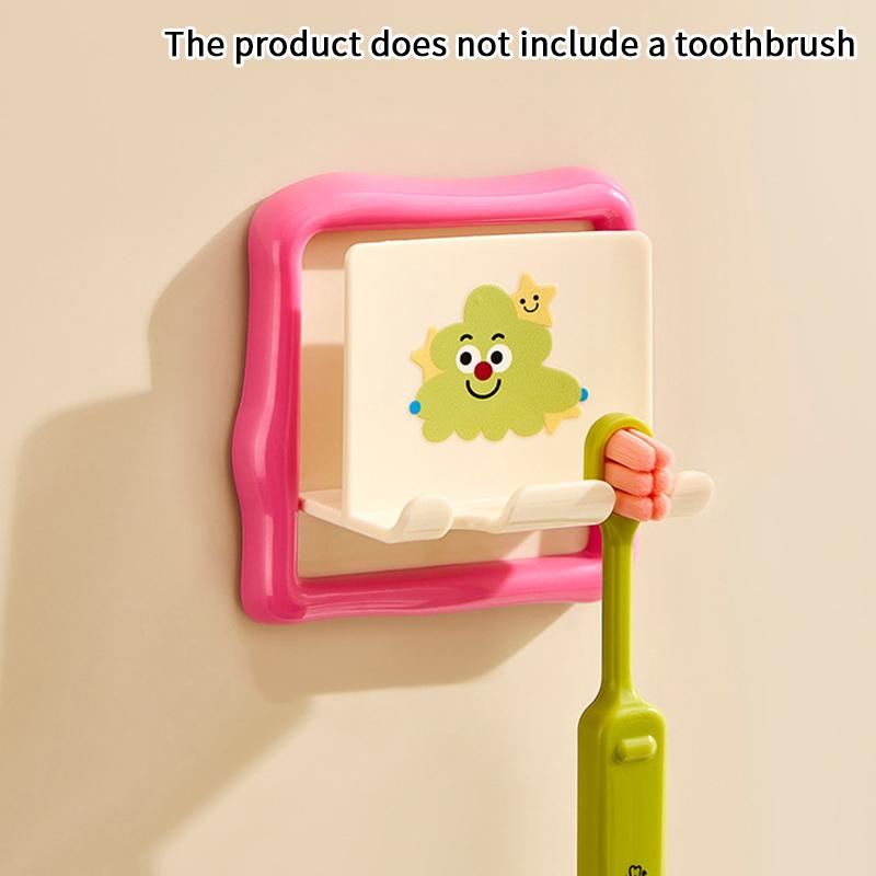 Wall-mounted Cartoon Toothbrush Rack,Toothbrush And Toothpaste Storage Rack, Punch Free Bathroom Storage