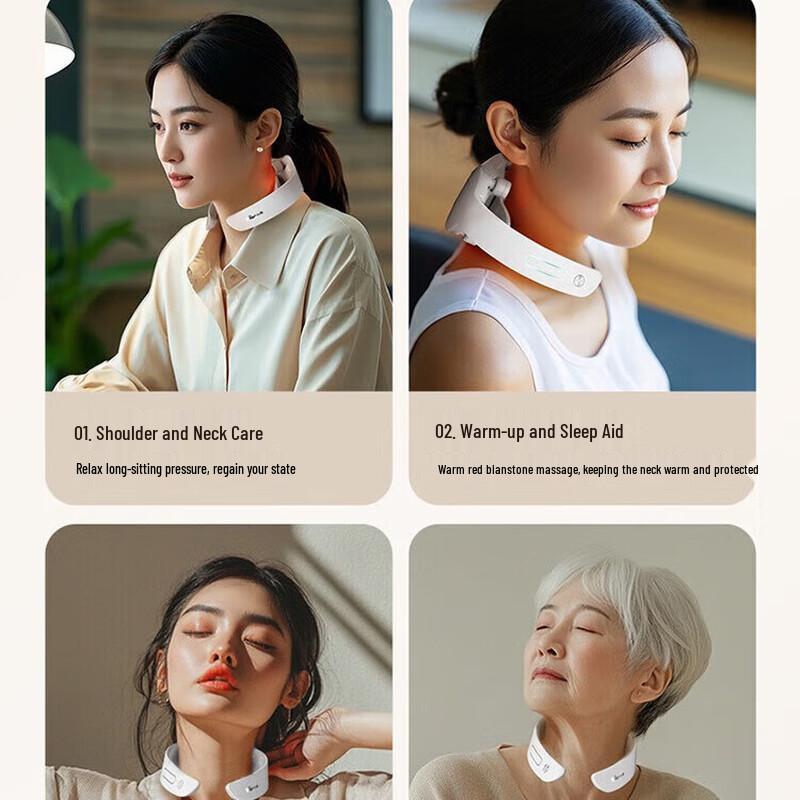 Bear Neck Pulse Massager with Red Light and Heat