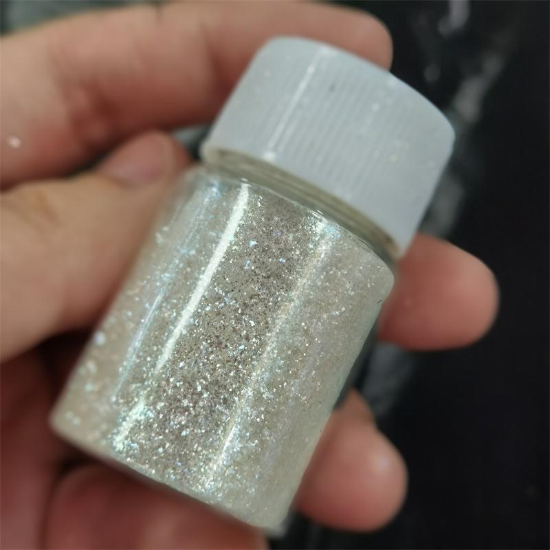 Nagelglitzer Glänzendes Glimmer-Perlenpulver 1 Flasche Gold-Weiß Hochglanz für DIY Harz Seife Kerze Bastelherstellung