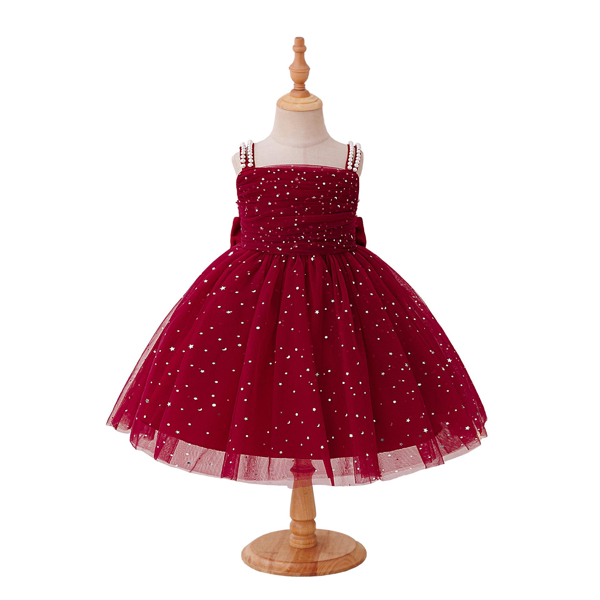 

Girls Sequin Beaded Strap Formal Princess Dress 120cm/5Y