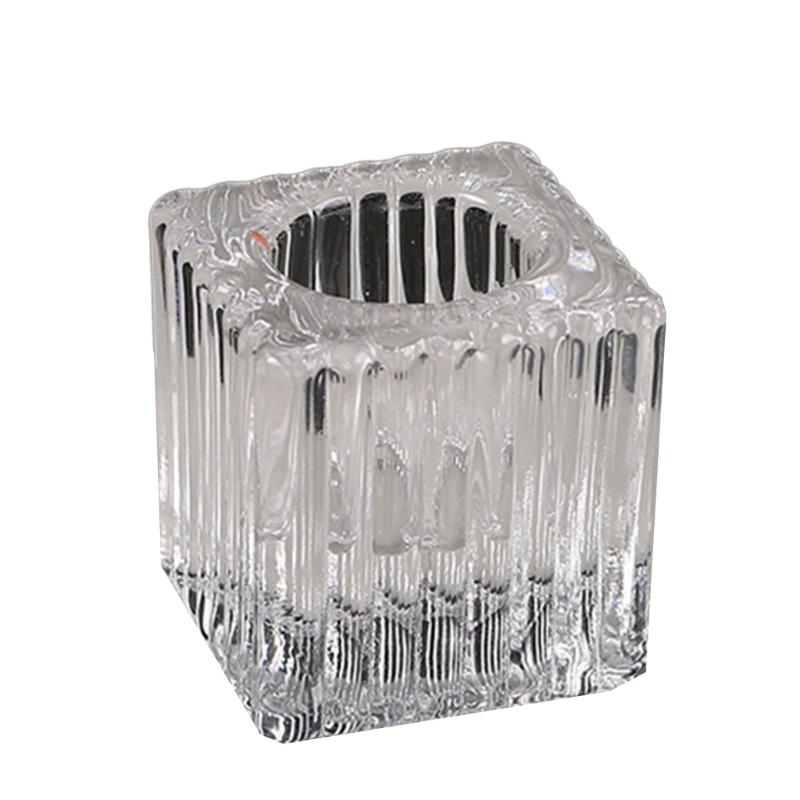 

Современный подсвечник из прозрачного стекла Европейский хрустальный стенд Подсвечник Идеально подходит для вечеринок и рождественских украшений