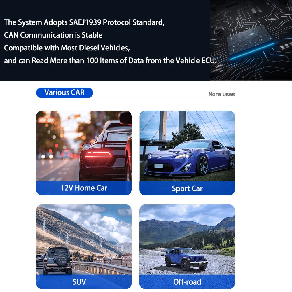 Vbestlife Car HUD Head Up Display Multifunctional OBD2 Smart Meter with OBDII Interface Car