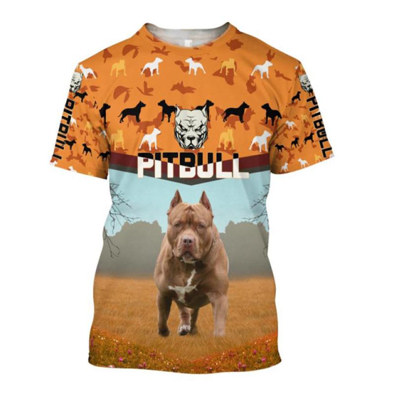 2023 männer T Shirts Haustier Hund Pitbull Grafik 3D Druck Sommer Unisex Erwachsene Tops Mode T-stück Lässige Übergroßen männer Kleidung