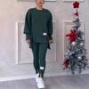 Women's Irregular Long-sleeved Printed Sweatshirt Leggings Set