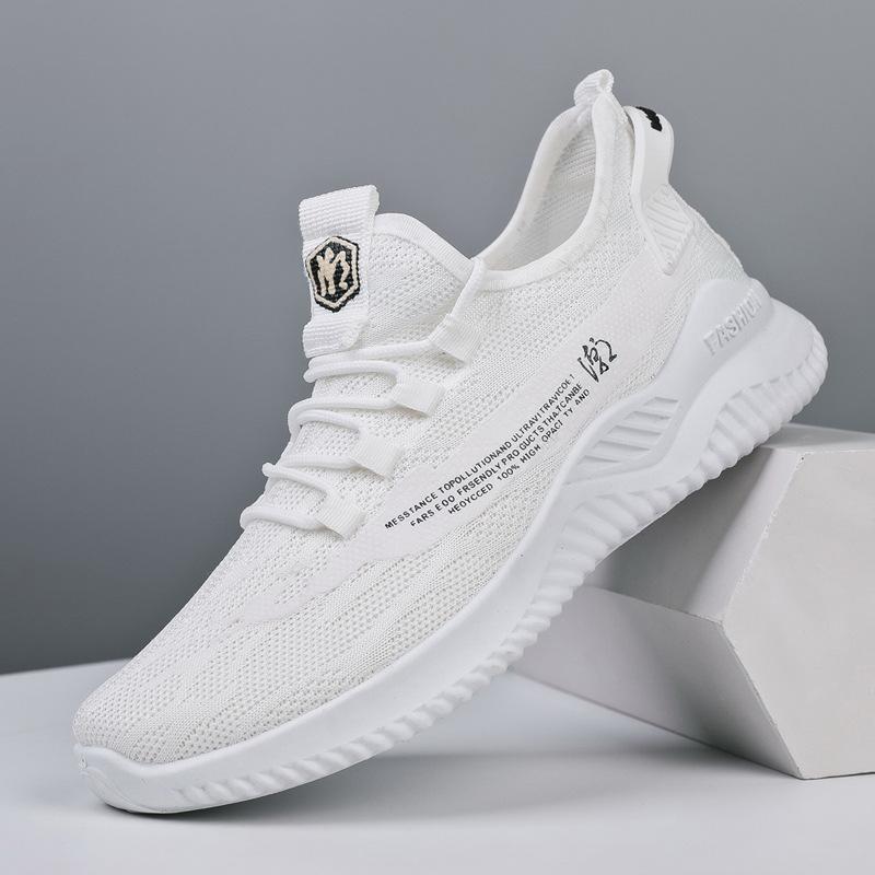 Pánské letní boty prodyšné volnočasové sportovní pánské běžecké boty létající tkané boty síťované boty