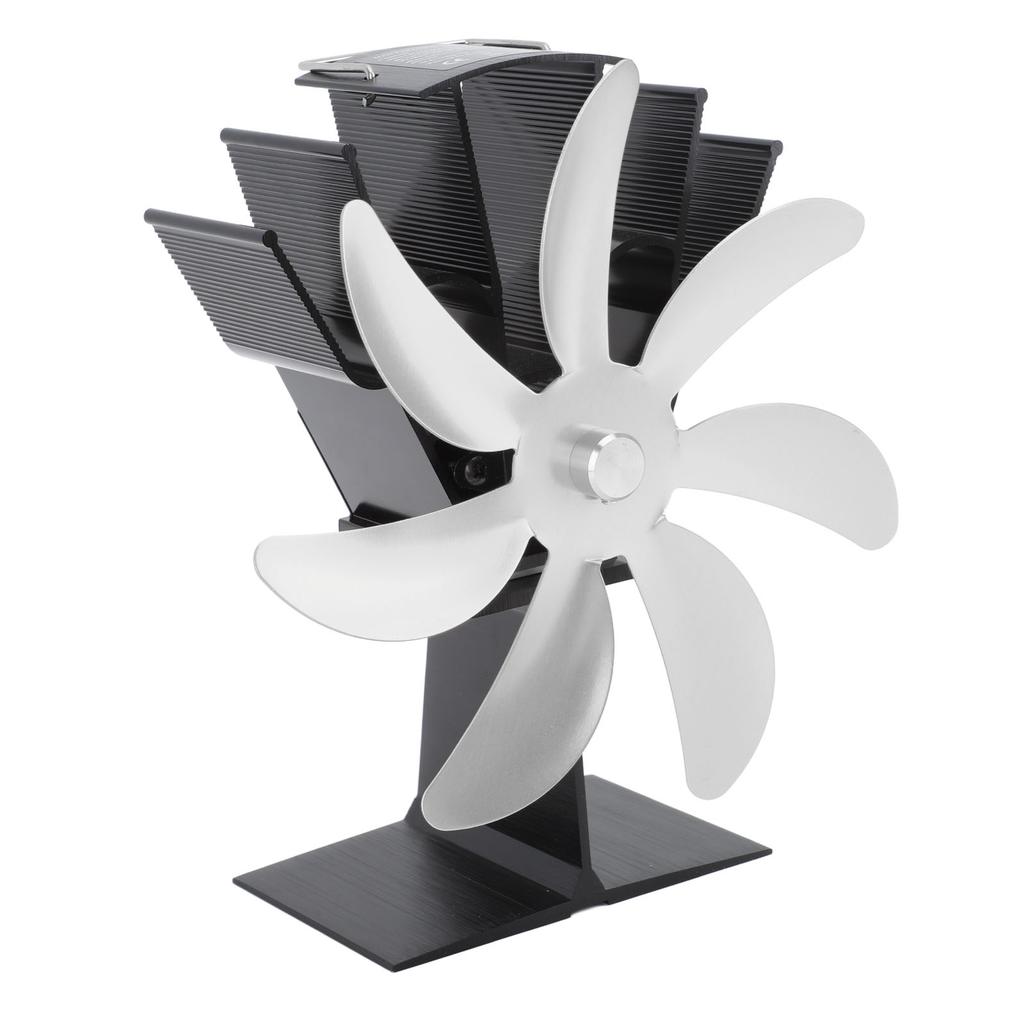 7-Blatt-Wärmebetriebener Ofenventilator, thermoelektrische Kaminventilatoren aus Aluminiumlegierung für Holzbrenner
