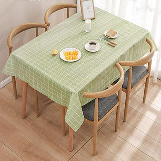 PEVA Waterproof Oil-Proof Fruit Pattern Tablecloth, Anti-Scald, Wash-Free, Modern Style, Plaid Design