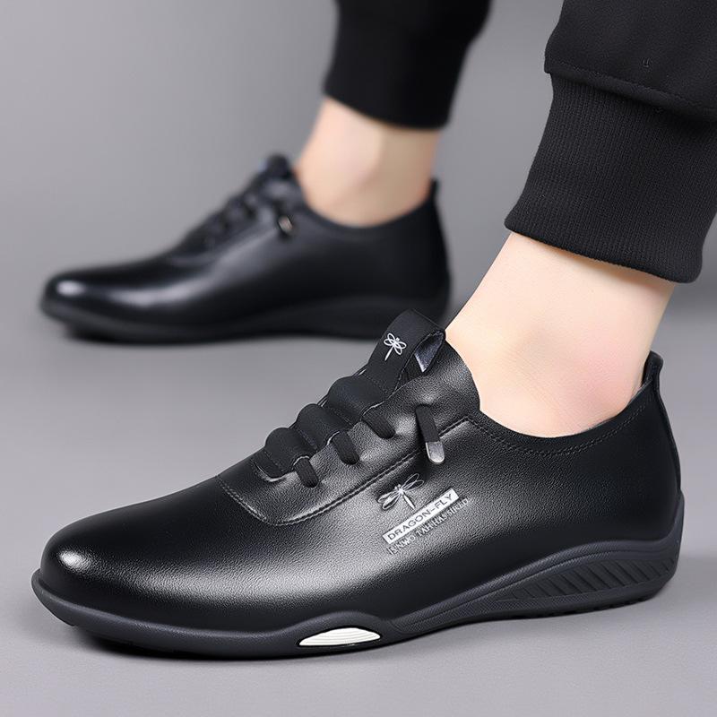 Lightweight casual leather shoes sports shoes trendy men's shoes comfortable versatile white shoes leather shoes