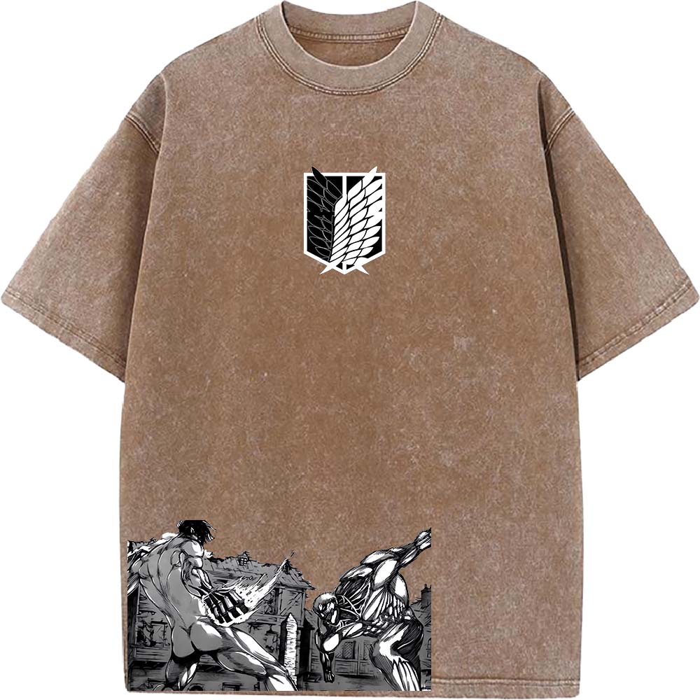 Attack On Titan Eren Shingeki No Kyojin Reiner Yoroi No Kyojin Tee Men Washed Cotton T-shirts Casual T Shirt Harajuku Tshirt