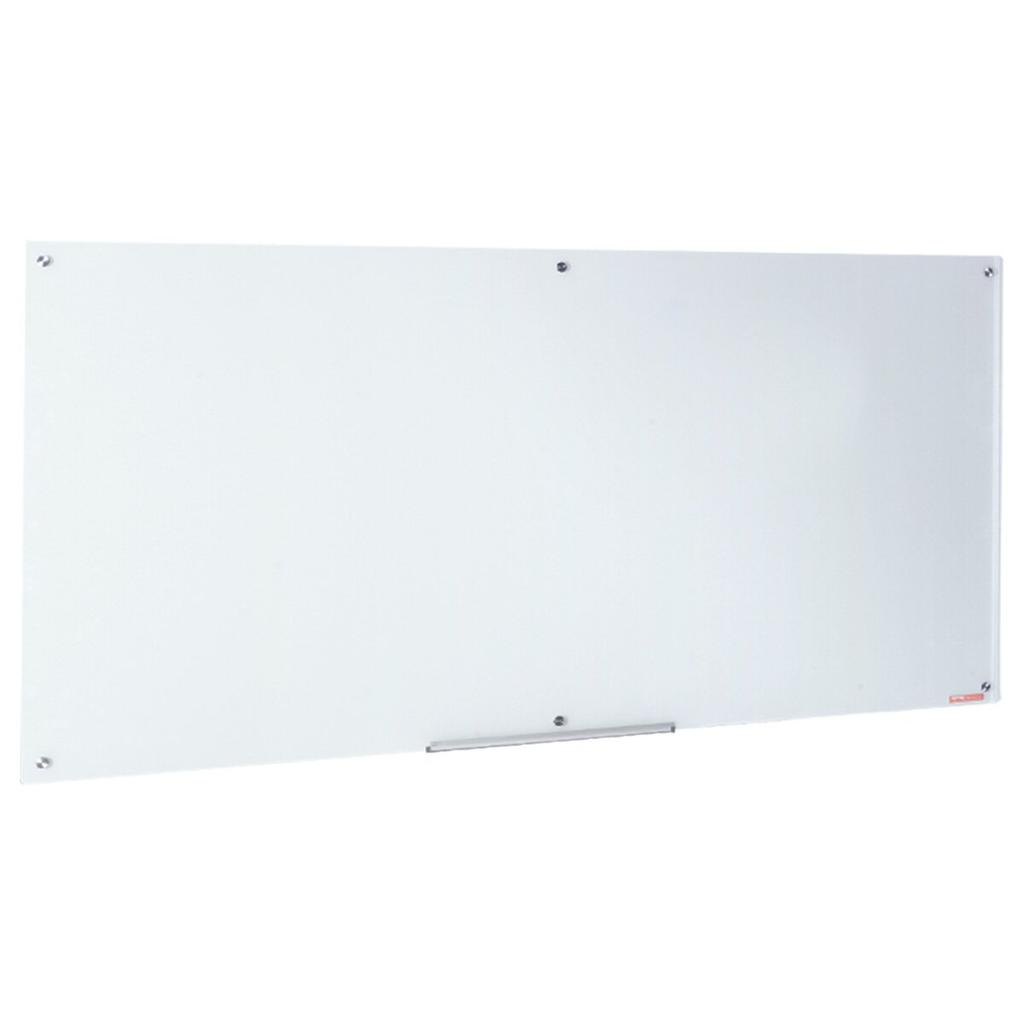 Magnetic Glass Whiteboard, Dry Erase Board 72"x36", Wall-Mounted Large White Glassboard Frameless, with Marker Tray, an Eraser and 2 Markers, White