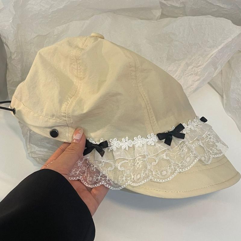 Handmade Bucket Hat Elegant Decorated Cloches Style for Women Party Simple Hat Cloche Lady Bucket Hat