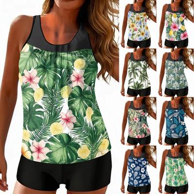 Women's Bohemian Print Split Swimsuit Sport Swimsuit