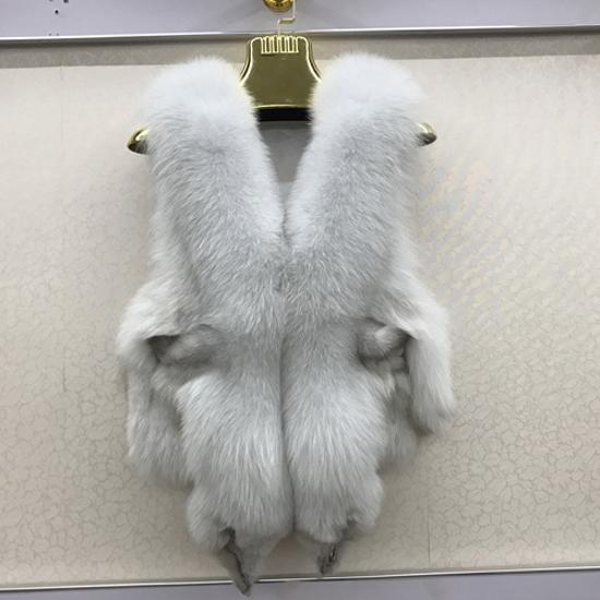 Vest Natural Soft Fox Fur Sleeveless Jacket Lady Quality Warm Real Fox Fur Gilet