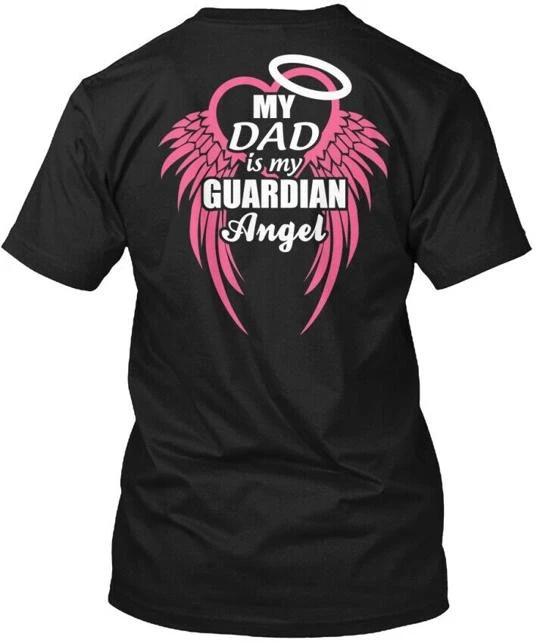 

My Dad Is Guardian Angel - Tee 100% Cotton T-shirt Mens Tees Top Made In the USA T-Shirt Tee Top Unisex S