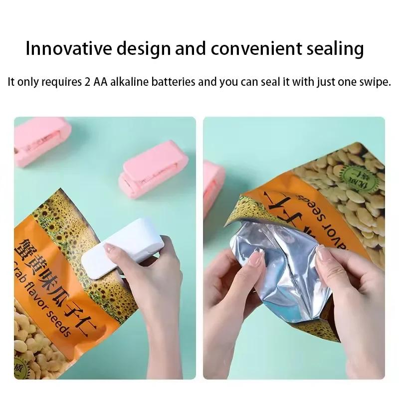 Gadget de Bucătărie Mașină de Sigilat, Mini Sigilator de Ambalaje din Plastic, Clipuri pentru Pungi de Depozitare Alimente, Sigilator de Pungi cu Căldură, Portabil