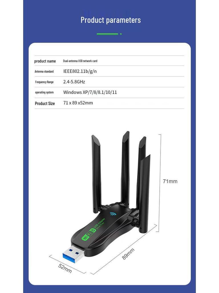 WiFi 6 AX900 Bluetooth USB Dual-Band 5G Gigabit Wireless Network Adapter