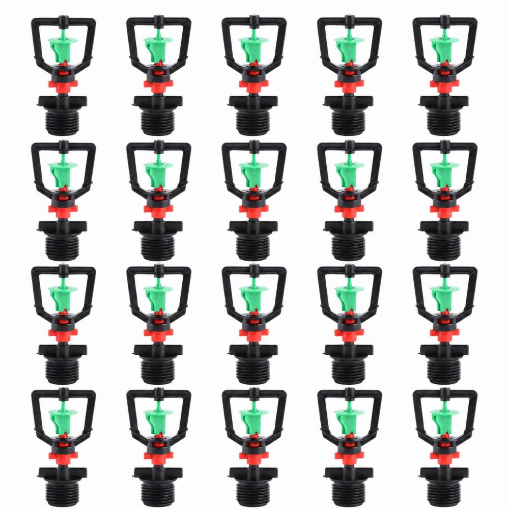 20Pcs Plastic Misting Nozzle G1/2 Male Thread Irrigation Sprinkler Nozzle  Plants Watering G1/2 Male Thread