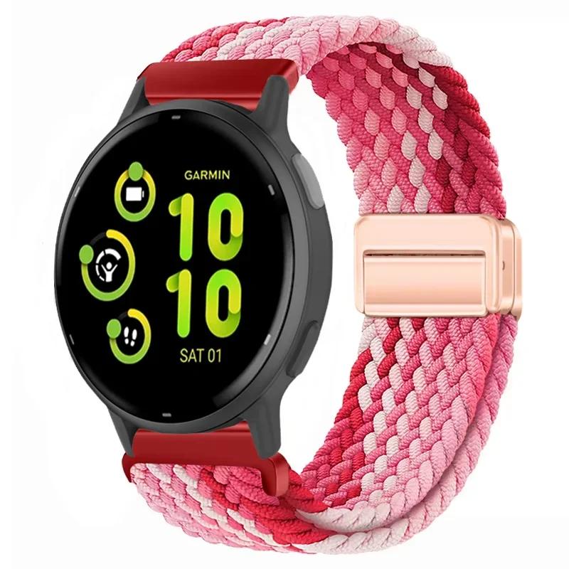 20/22mm Nylon Strap for Garmin Forerunner 55 165 970 570 965 955/Venu 4 45mm Magnetic Band Garmin Vivoactive 5 6/Vivomove Trend