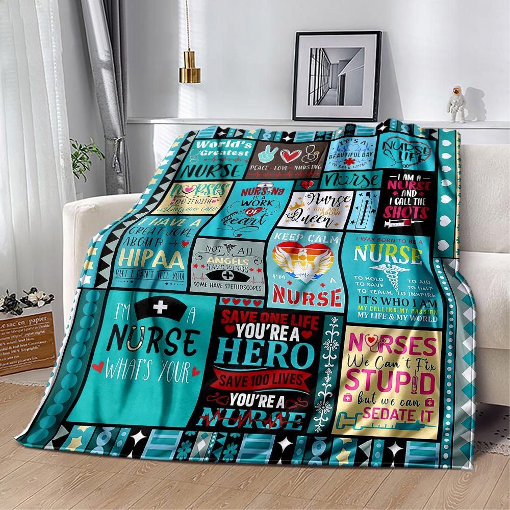 Nurse Appreciation Collage Blankets are suitable for living rooms,making them an ideal choice for outdoor travel and gifts.