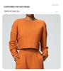 New Casual Round Neck Long Sleeve Sweatshirt for Autumn/Winter - Short, Loose, Fashionable T-Shirt for Fitness & Running
