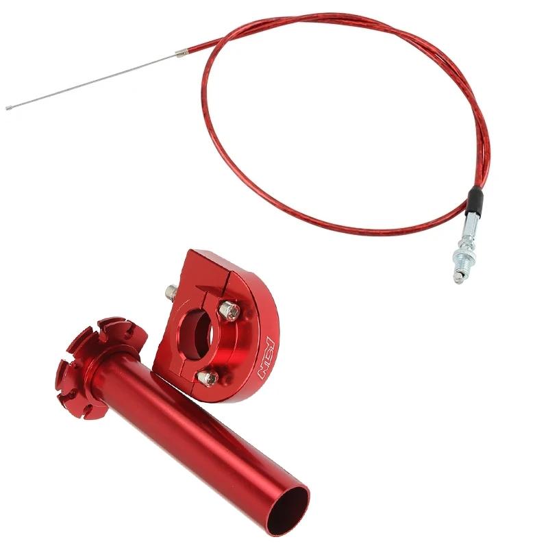 Universal Motorcycle CNC Aluminum Accelerator Throttle Twist Grips Handlebars Cable for Honda CRF230 CR80 Kawasaki KLX Dit Pit B Throttles 2