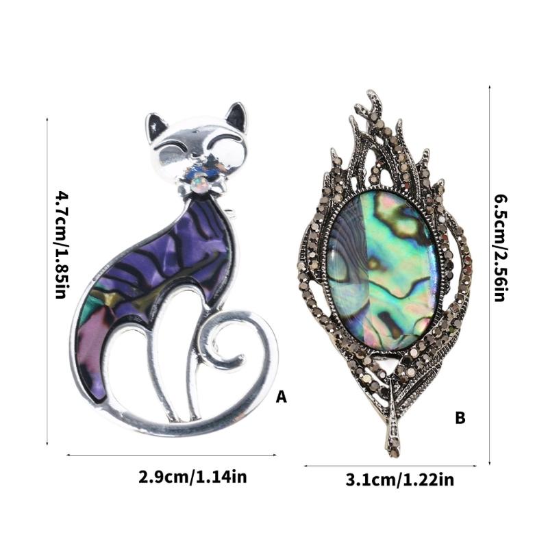 Elegante Katzen/Feder Brosche Kupferlegierung Leichte Designs Sicherer Verschluss Anstecknadel Für Tägliche Wear Accessoires