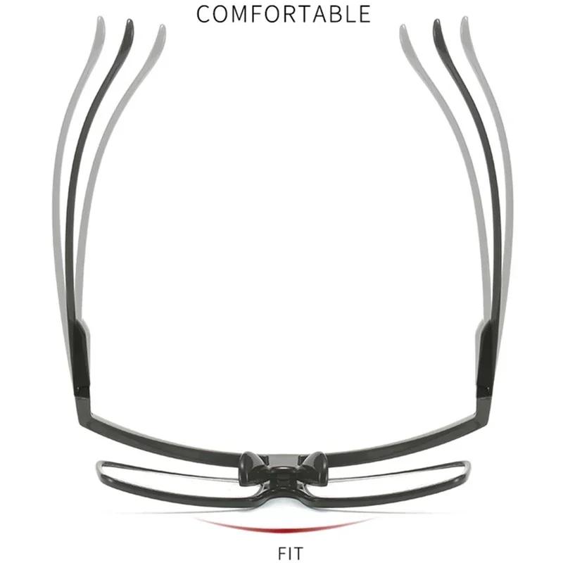 Flip Type Presbyopia Glasses Men Business Large Frame Reading Glasses Anti Blue Light Trendy Unisex Design