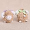 Cute Fluffy Sheep Plush Key Ring Lovely Bow Accent Soft Fabric Pendant for Kids Schoolbag Decoration