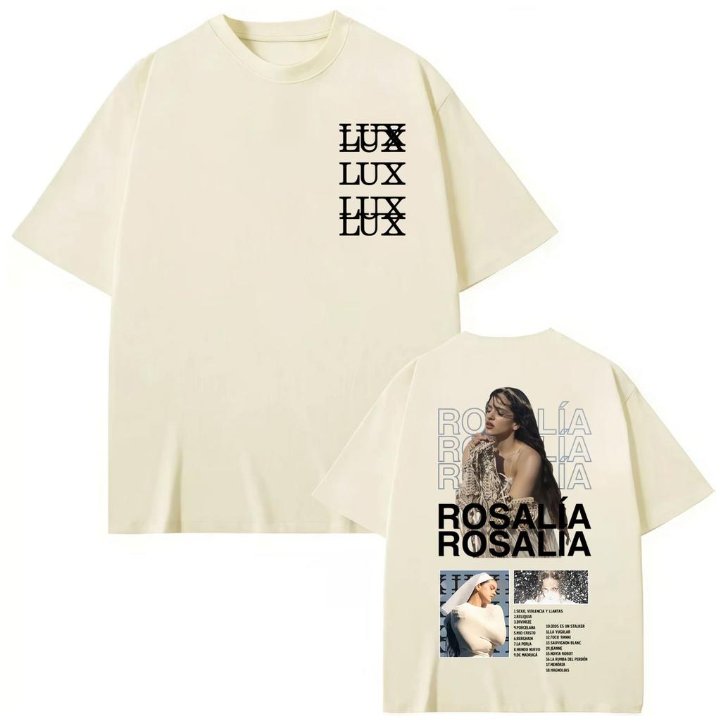 Singer Rosalia LUX Graphic T Shirts Men's Women's Fashion Aesthetic Short Sleeve T-shirt Cotton Oversized T-shirts