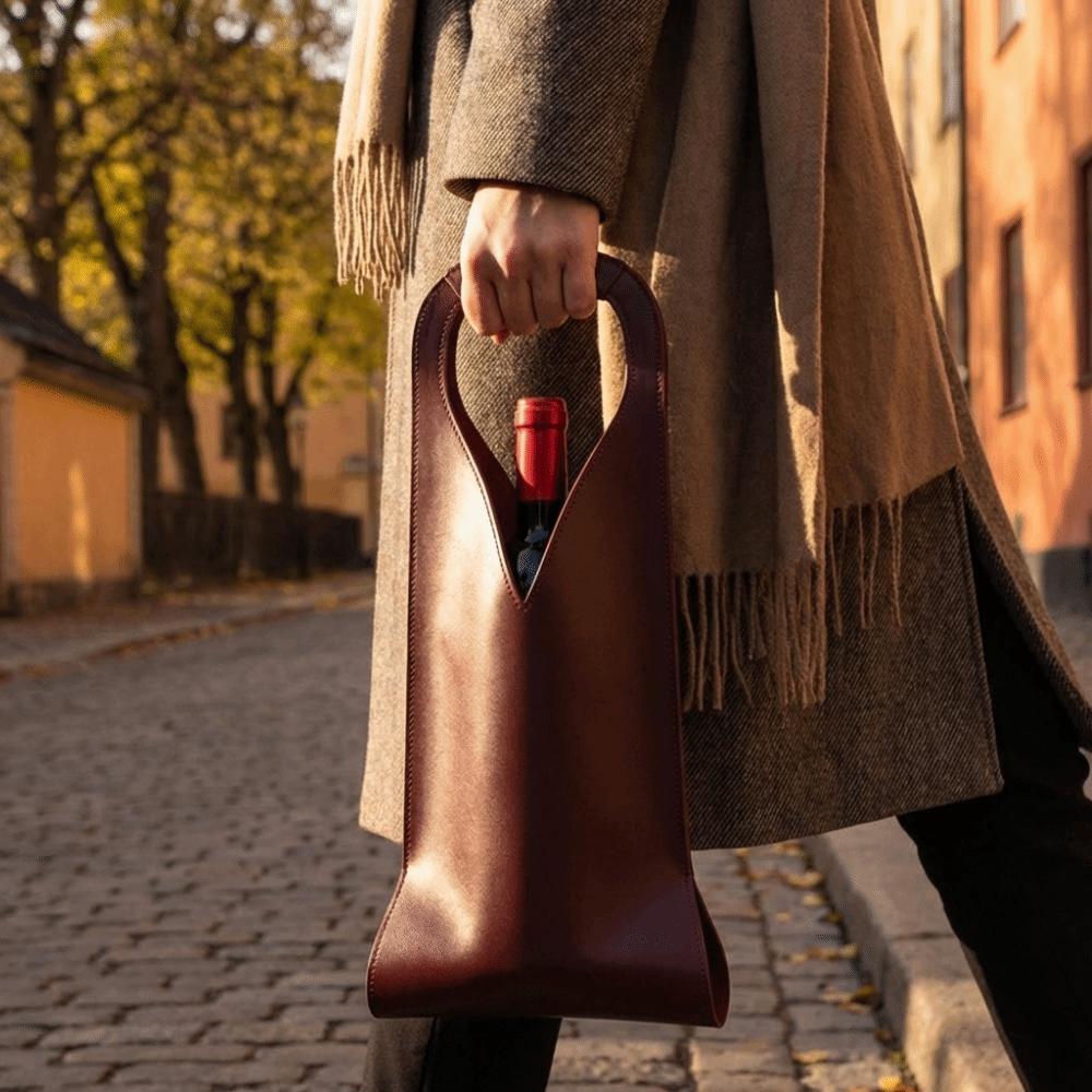 Single Bottle Holder Leather Wine Carrier Waterproof Beer Gift Bag Wine Tote Bridal Shower