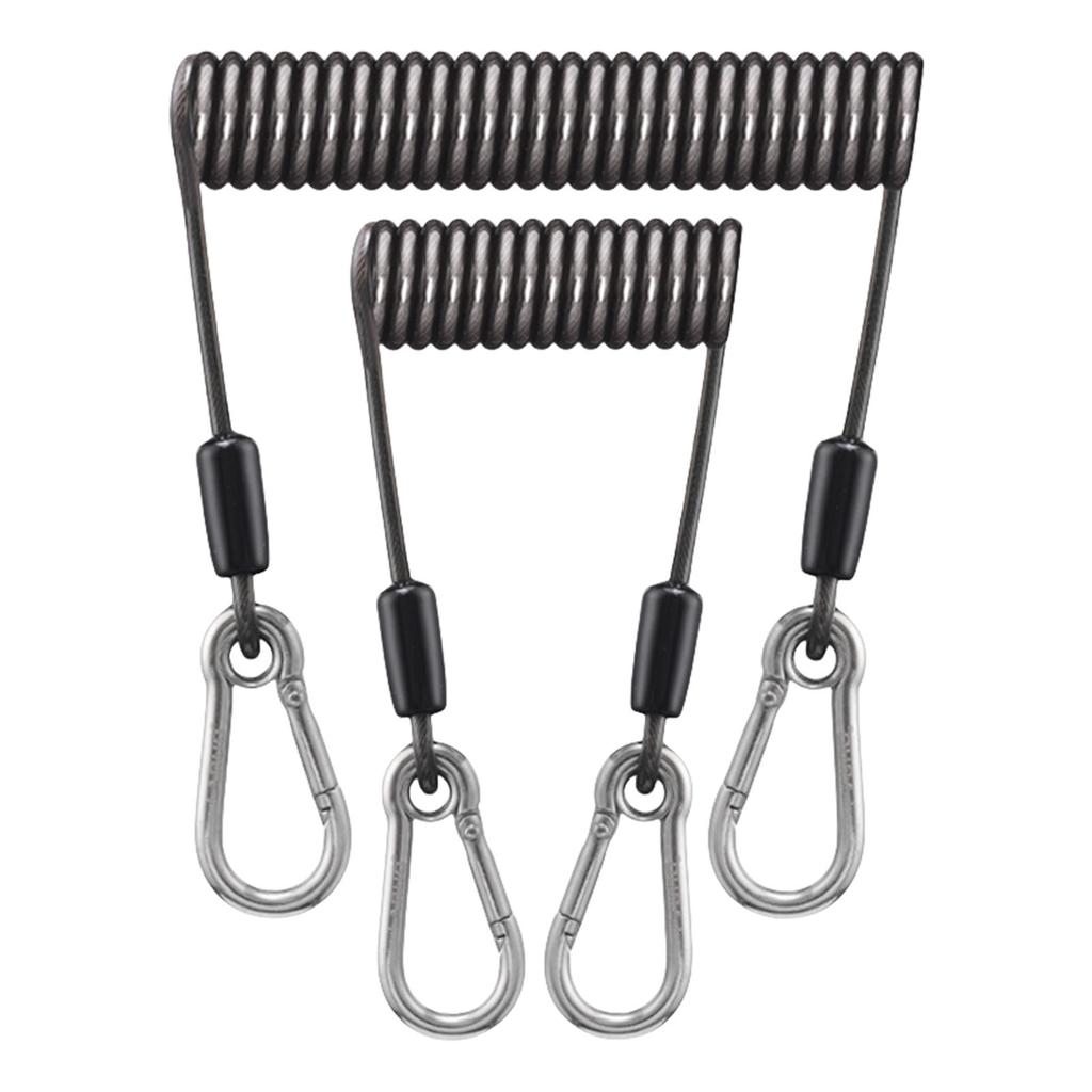 Anti-Lost Stretch Cord for Fishing Multipurpose Tools Fishing Safety Lanyard Retractable Coiled Tether with Carabiner
